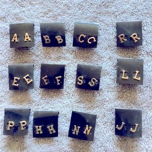 ONE NEW Pair of Vintage Gold-Plated Letter Earring Studs—Most Letters Available